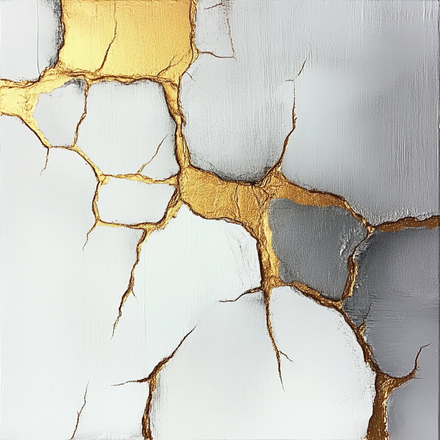 Modern large painting with gold cracks Lucy Moon
