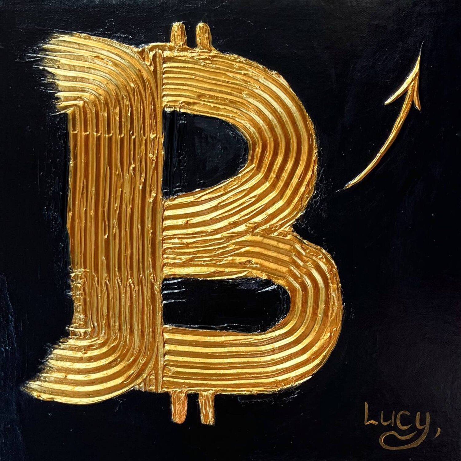 Golden Bitcoin Rise Lucy Moon