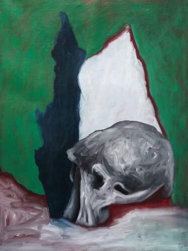 Skull, no bones van Theo Overgaauw, Schilderij te koop op Singulart