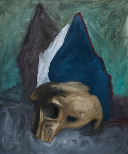 Skull, no bones 3 van Theo Overgaauw, Schilderij te koop op Singulart