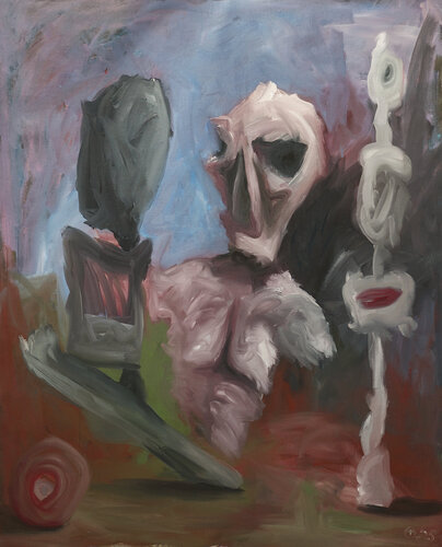 Hello hooray, let the lights grow dim, I am Teddy van Theo Overgaauw, Schilderij te koop op Singulart