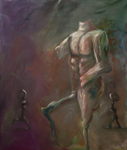 Put your best foot forward / Meatie boy de Theo Overgaauw, Pintura a la venta en Singulart