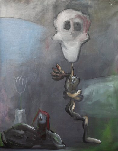 Figure with still life by Theo Overgaauw, Painting for Sale on Singulart