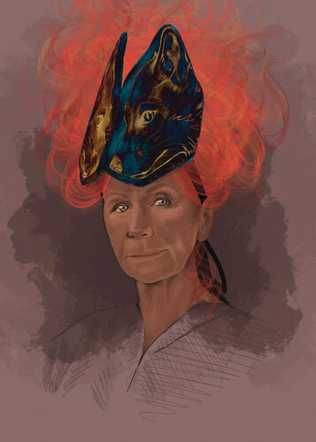 Fox – Figurative Nashiste Painting of Intuition and Presence by Isabella D'Elia, Digital for Sale on Singulart