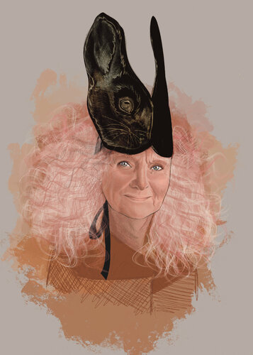 Rabbit – Figurative Nashiste Painting of Sensitivity and Presence van Isabella D'Elia, Digitaal te koop op Singulart