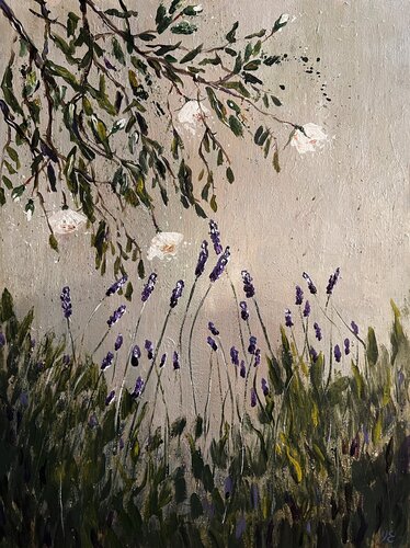 Rosen und Lavendel by Jeannette Reupke, Painting for Sale on Singulart