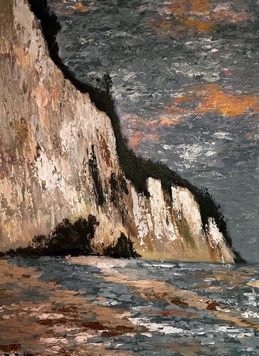 The white Cliffs - Impasto by Jeannette Reupke, Painting for Sale on Singulart