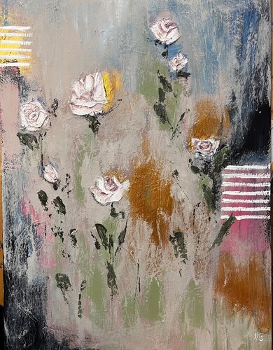 Roses in the Wind - Impasto de Jeannette Reupke, Pintura a la venta en Singulart
