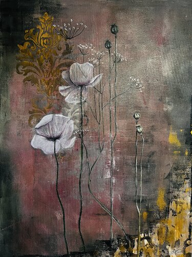 Rose Reverie Poppy by Jeannette Reupke, Painting for Sale on Singulart