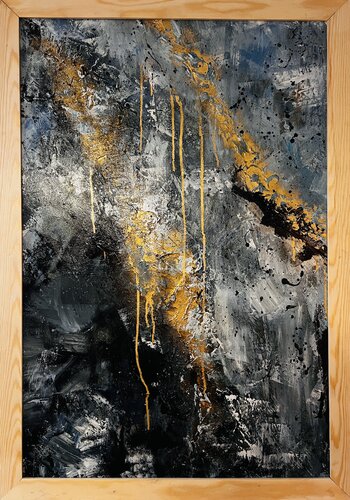 Dark Air - soft Gold di Jeannette Reupke, Pittura in vendita su Singulart