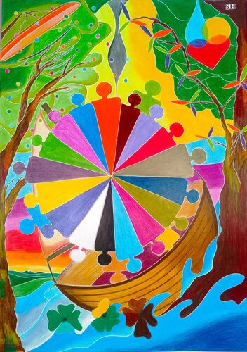 Alle in einem Boot. de Sandra Haase, Pintura a la venta en Singulart