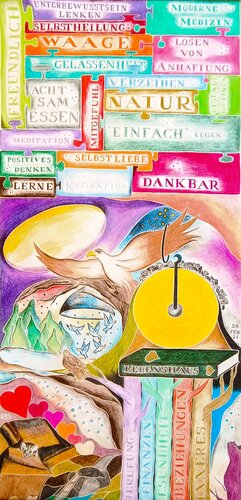 Puzzle. Lebenshaus. van Sandra Haase, Schilderij te koop op Singulart