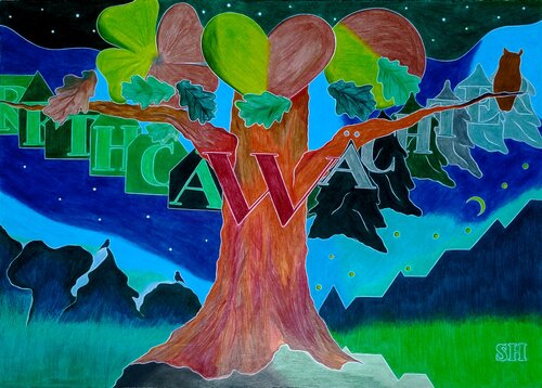 Eichen = Wächter van Sandra Haase, Schilderij te koop op Singulart