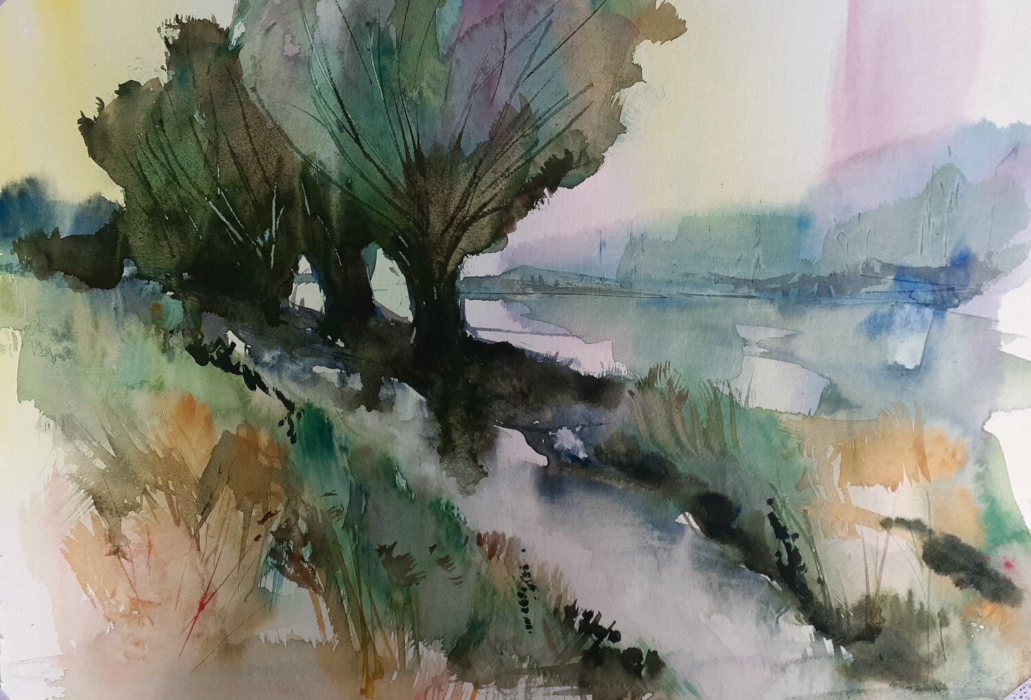 Where the Willows Strain Richard Hall Œuvre sur papier à vendre