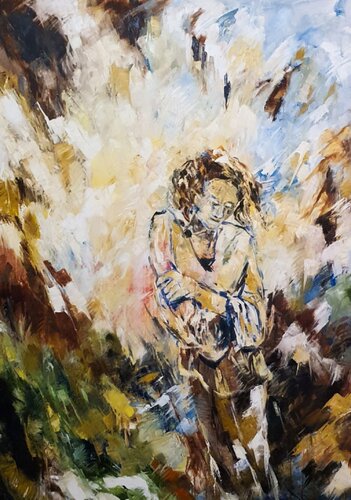 Vor der Entscheidung par German Pizzinini, Peinture en vente sur Singulart