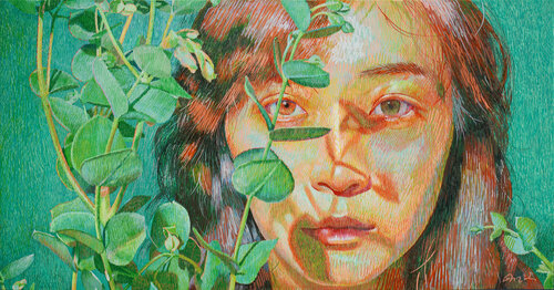 Hidden deer van Seung Hwan Kim, Schilderij te koop op Singulart