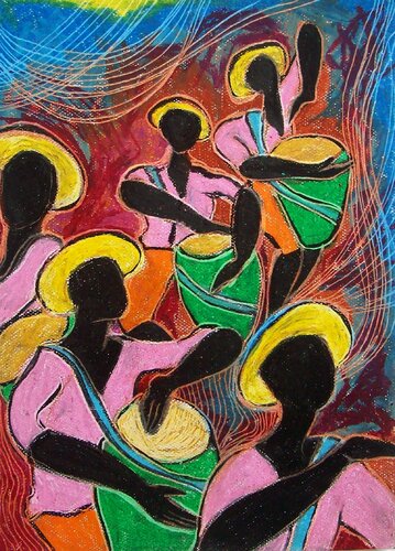 "Candombe al atardecer" di Patricia Silva, Pittura in vendita su Singulart