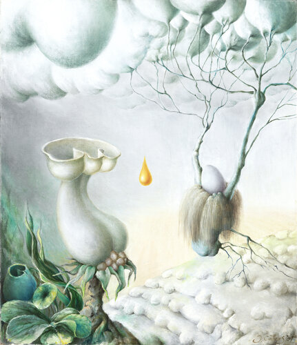 Der goldener Regentropfen di Jehan Calvus, Pittura in vendita su Singulart