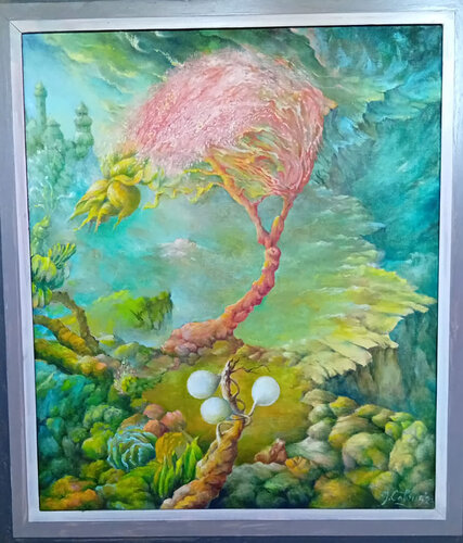 Bild der drei Früchte: Amoenitas, Amina, Arkanum di Jehan Calvus, Pittura in vendita su Singulart