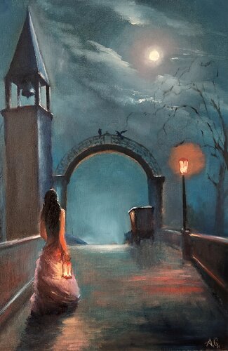 Auf der Brücke van Alexander Gankovych, Schilderij te koop op Singulart