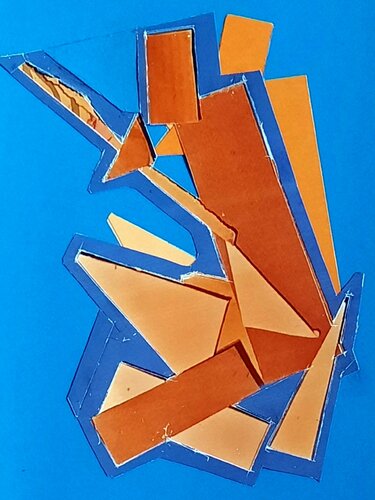 Collage on a sky-blue background van JLP, Werk op papier te koop op Singulart