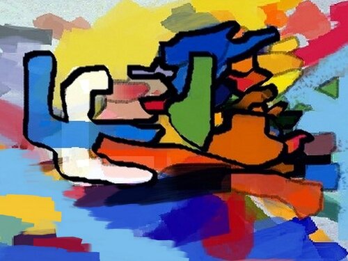 Abstraction with a bordered Landscape di JLP, Digitale in vendita su Singulart