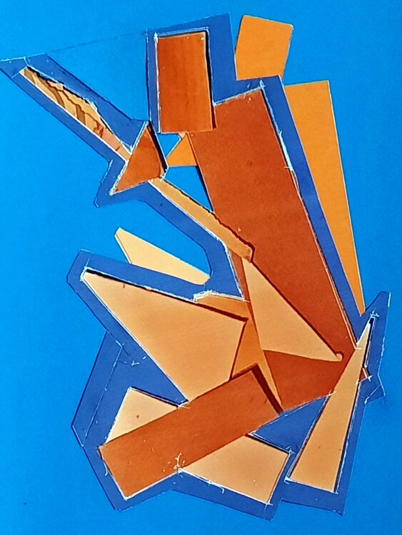 Collage on a sky-blue background JLP