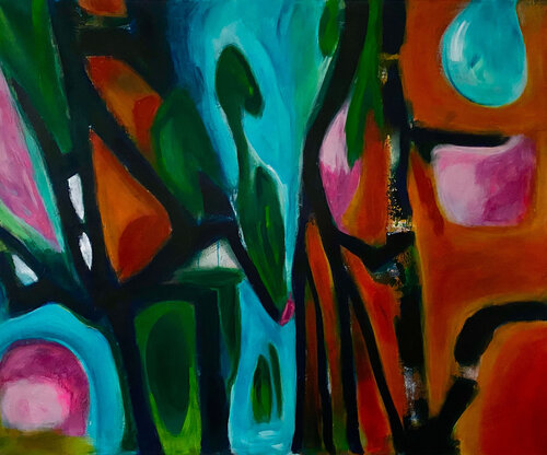 Bubblegum Forest van Eva Funk, Schilderij te koop op Singulart