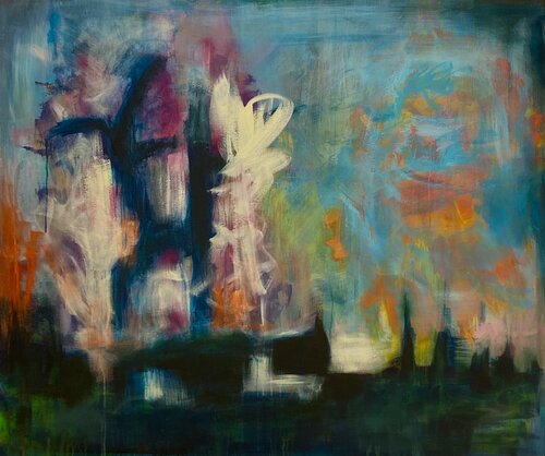 Am richtigen Ort van Eva Funk, Schilderij te koop op Singulart