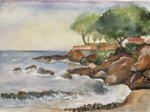 Ocean Waves and Rocky Shores par Joanne Joki, Œuvre sur papier en vente sur Singulart