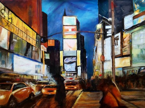 Times Square Evening de Dixie Ringen, Pintura a la venta en Singulart