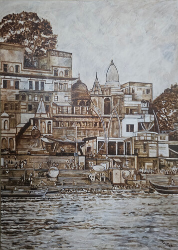 Dasashwamedh in June di Mamta Malhotra, Pittura in vendita su Singulart
