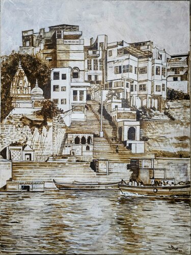 Shitala Ghat di Mamta Malhotra, Pittura in vendita su Singulart