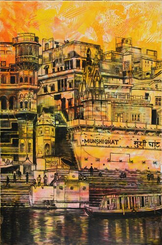 Munshi Ghat di Mamta Malhotra, Pittura in vendita su Singulart