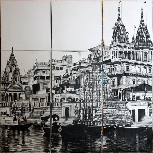 Vishwanath nagri di Mamta Malhotra, Pittura in vendita su Singulart
