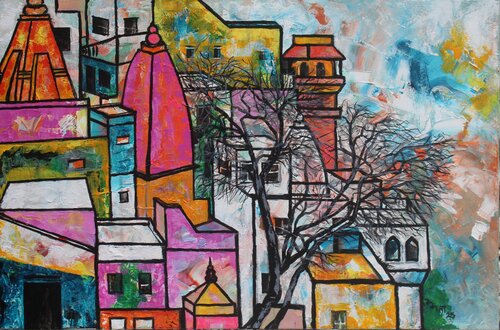City by Day di Mamta Malhotra, Pittura in vendita su Singulart