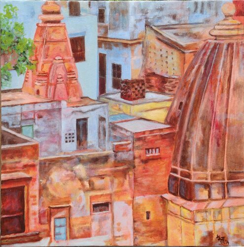 Kashi City of light3 by Mamta Malhotra, Painting for Sale on Singulart