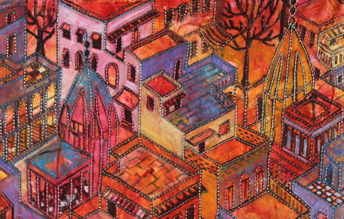 Streets of my city 1 di Mamta Malhotra, Pittura in vendita su Singulart