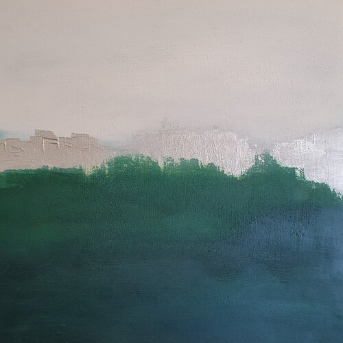 EMERALD STILLNESS by Natalie Odermatt, Painting for Sale on Singulart