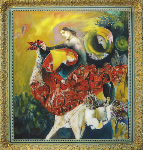 red roofs by Bernhard Maria Moehnle, Painting for Sale on Singulart