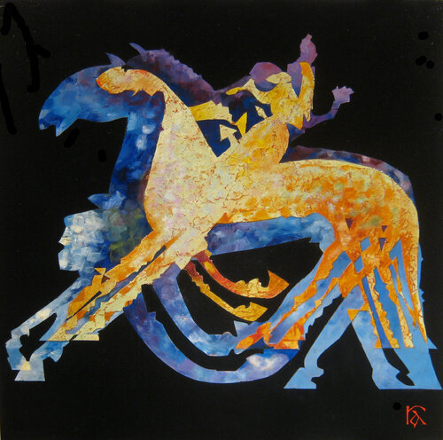 Rider at Night, a nocturnal vision di Raymond Andrews, Pittura in vendita su Singulart