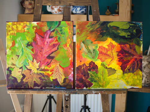 Magenta Diptych di Simone Gokhtel, Pittura in vendita su Singulart