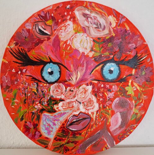 Vulvas and Roses van Simone Gokhtel, Schilderij te koop op Singulart