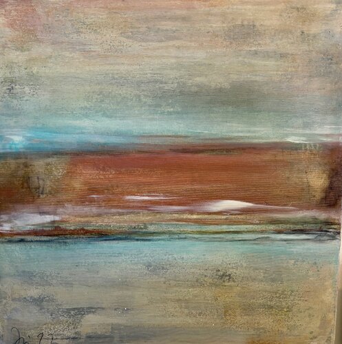 Golden Fade - Herbstlicht zwischen Horizonten by Irmgard Risch, Painting for Sale on Singulart