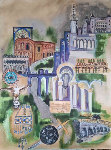 Toledo, historical landscape de ELIZABETH DRAYSON, Pintura a la venta en Singulart