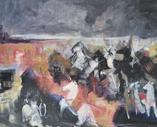 Battle of Guadalete, 711AD, historical landscape de ELIZABETH DRAYSON, Pintura a la venta en Singulart