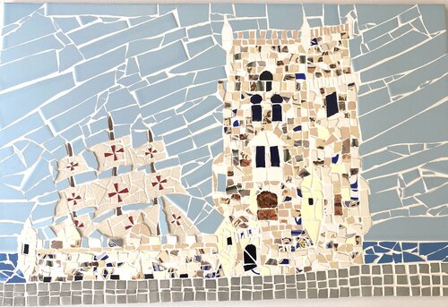 Belém Tower in Mosaic – Guardian of the Seas by MosaicOlhão Daria & Anaël MARTIN, Other Media for Sale on Singulart