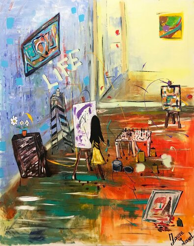 L’atelier van Joanna Louvet, Schilderij te koop op Singulart