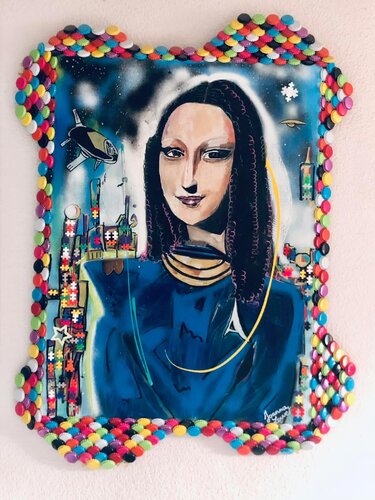 La joconde de l’espace von Joanna Louvet, Malerei kaufen auf Singulart