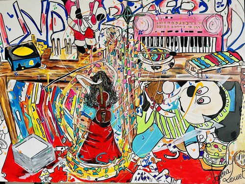 La femme violon von Joanna Louvet, Malerei kaufen auf Singulart